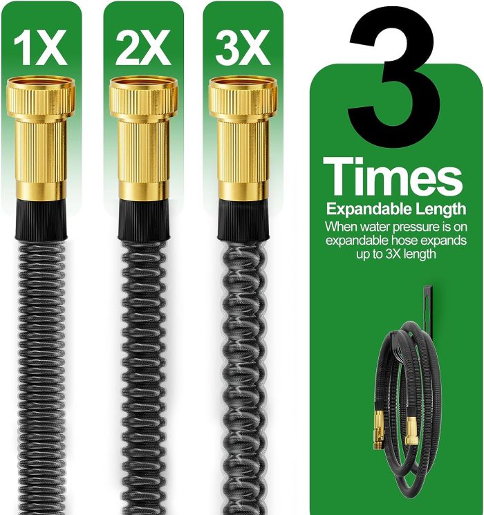 SPECILITE Expandable Garden Hose 50ft, New Patented Collapsible Water Hose, Burst 900 psi,Leak-Proof, Lightweight Flexible, 3X Expanding 3 Layers of Latex Water Pipe with 3/4" Solid Brass On-Off Valve